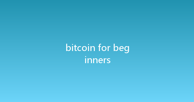 bitcoin for beginners 